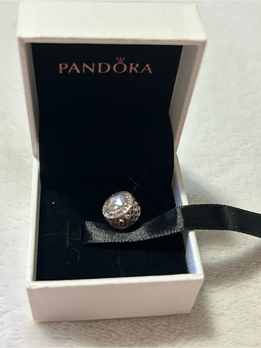 Pandora Silver Clear Crystal Charm - Silver Clear